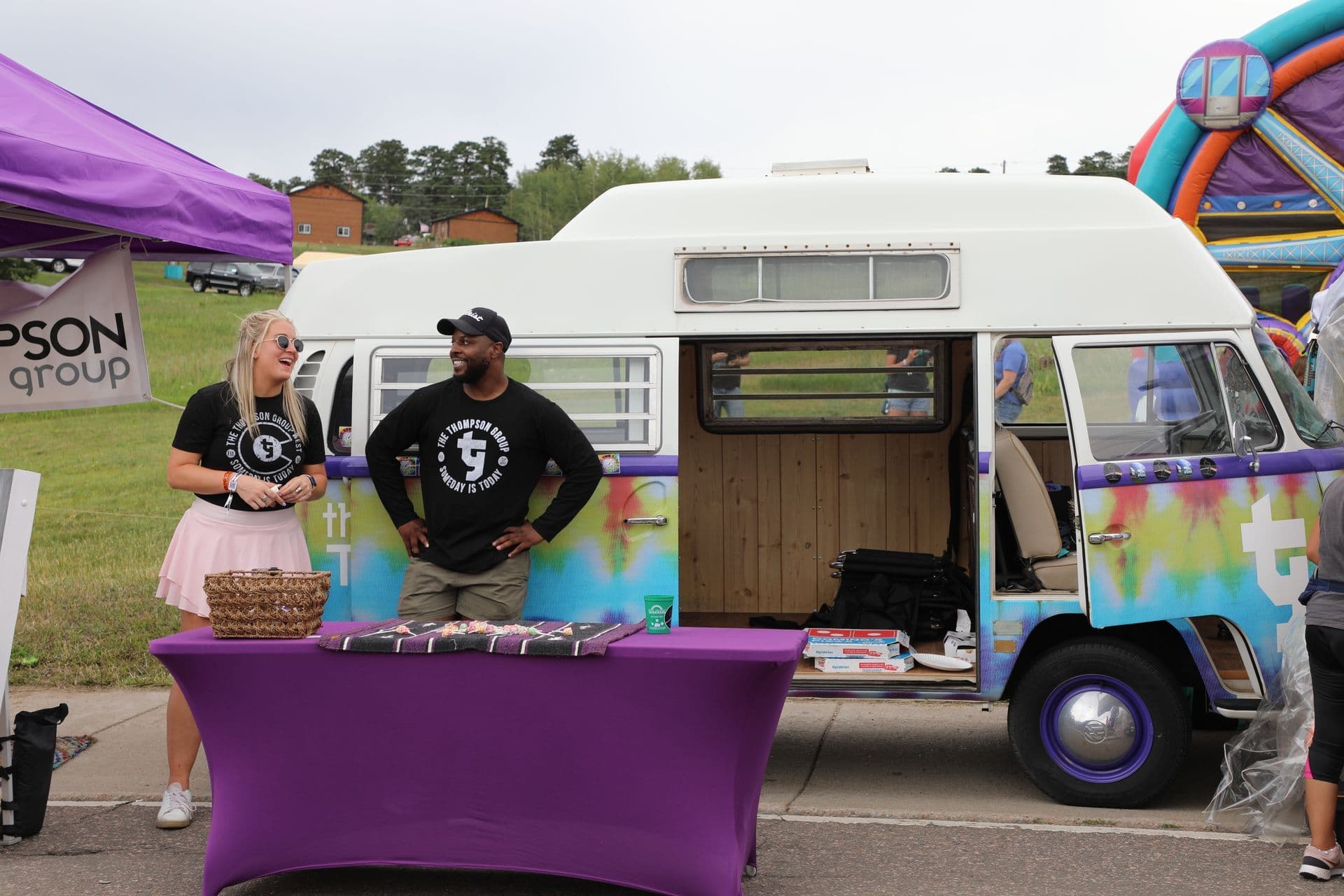 Tie-dye VW vendor booth