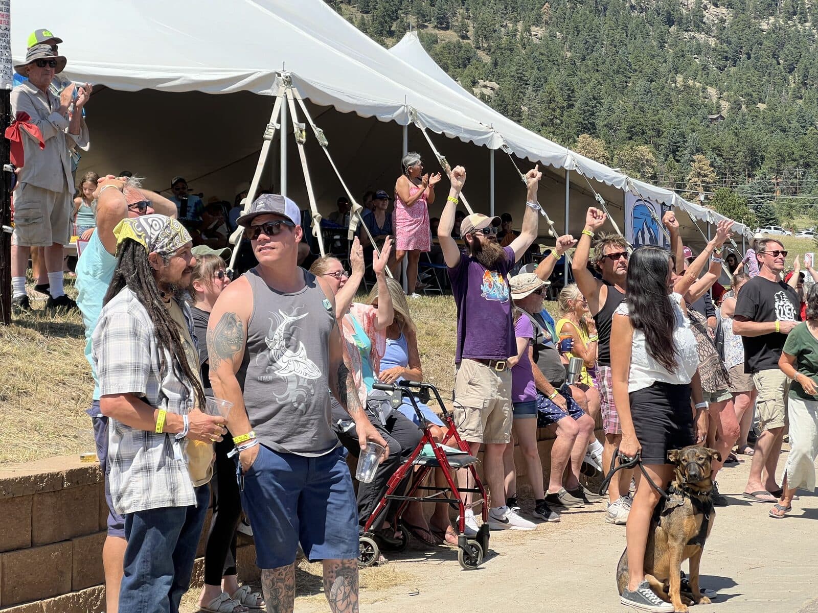 Crowd along vendor row